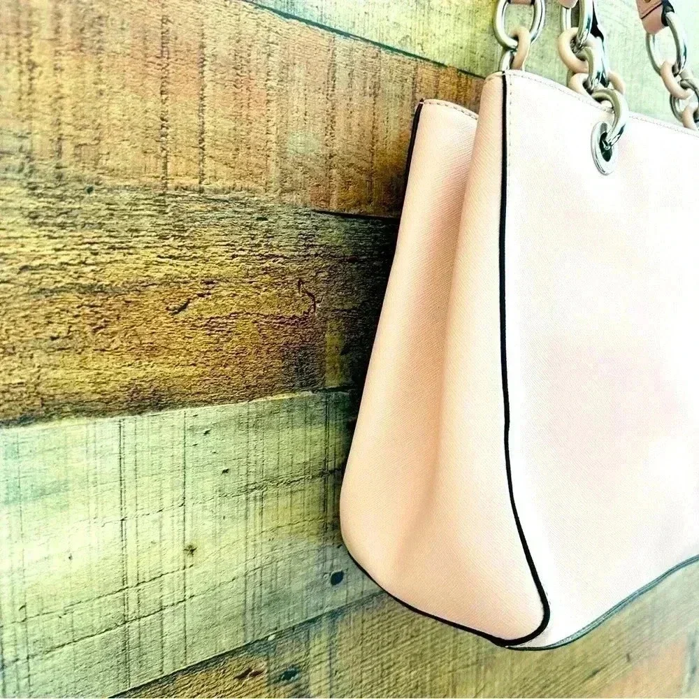 MICHAEL KORS Cynthia Medium Saffiano Leather Satchel Light Pink